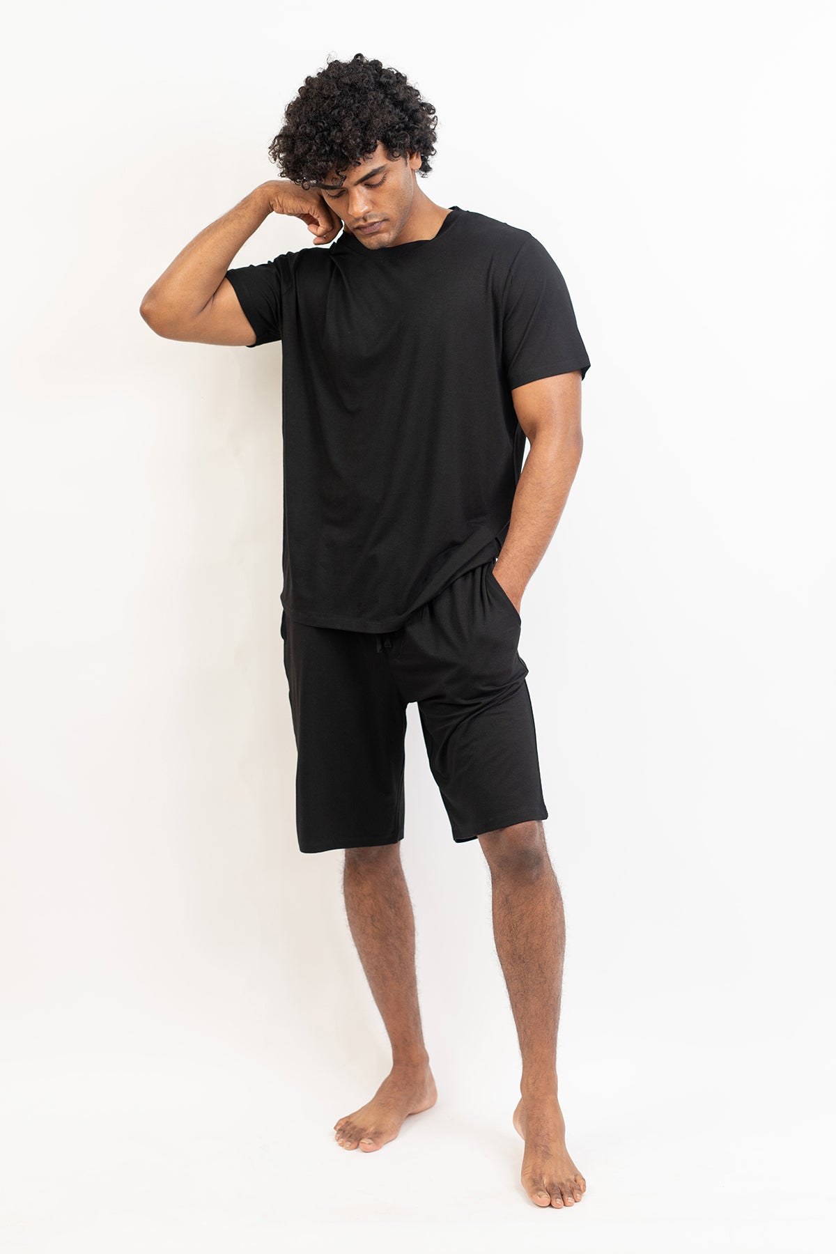 Men's short sleeves tee and shorts set-Midnight