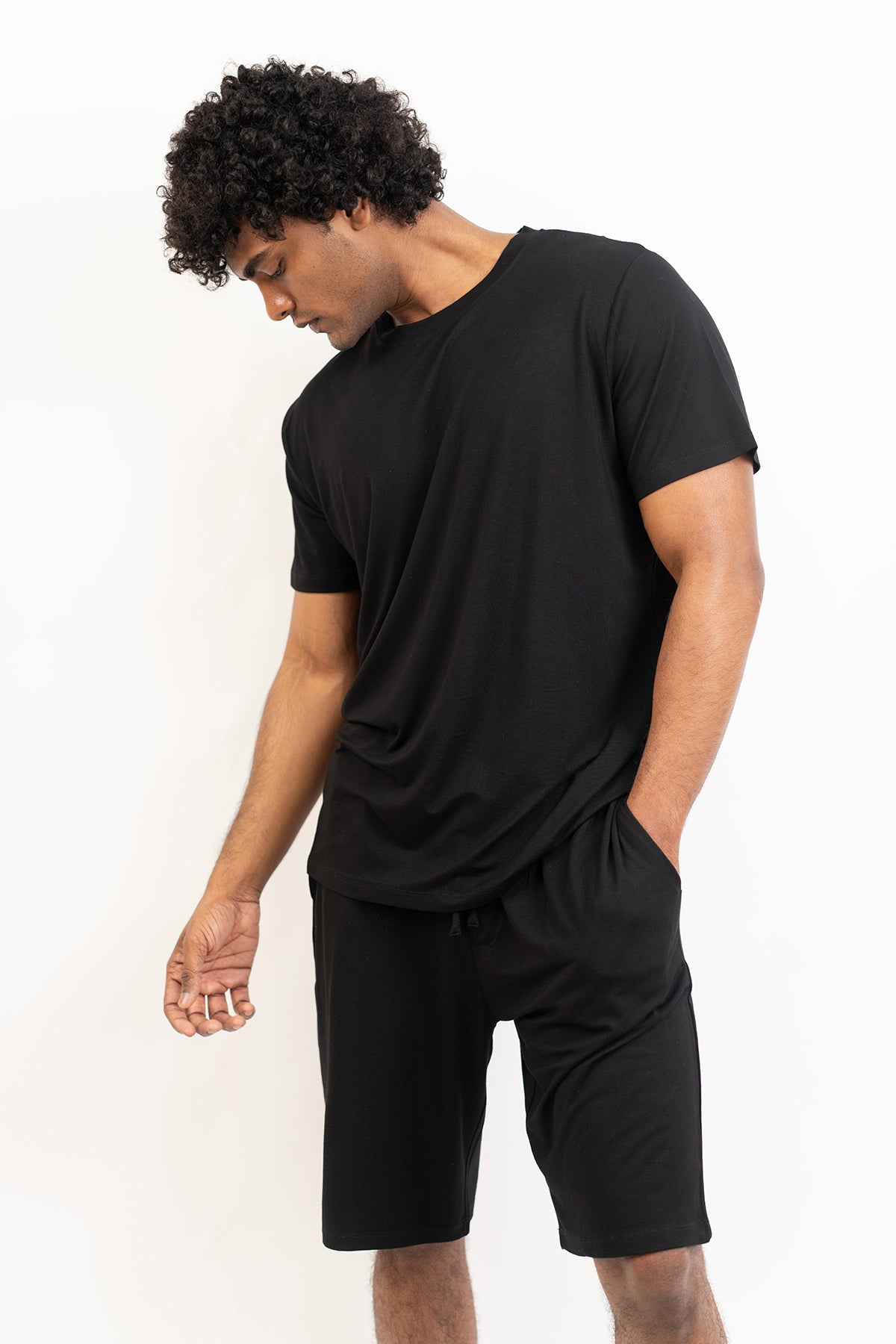 Men's short sleeves tee and shorts set-Midnight