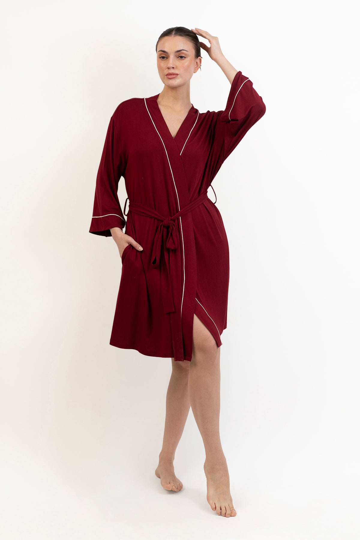 Women’s Bamboo Robe-Merlot