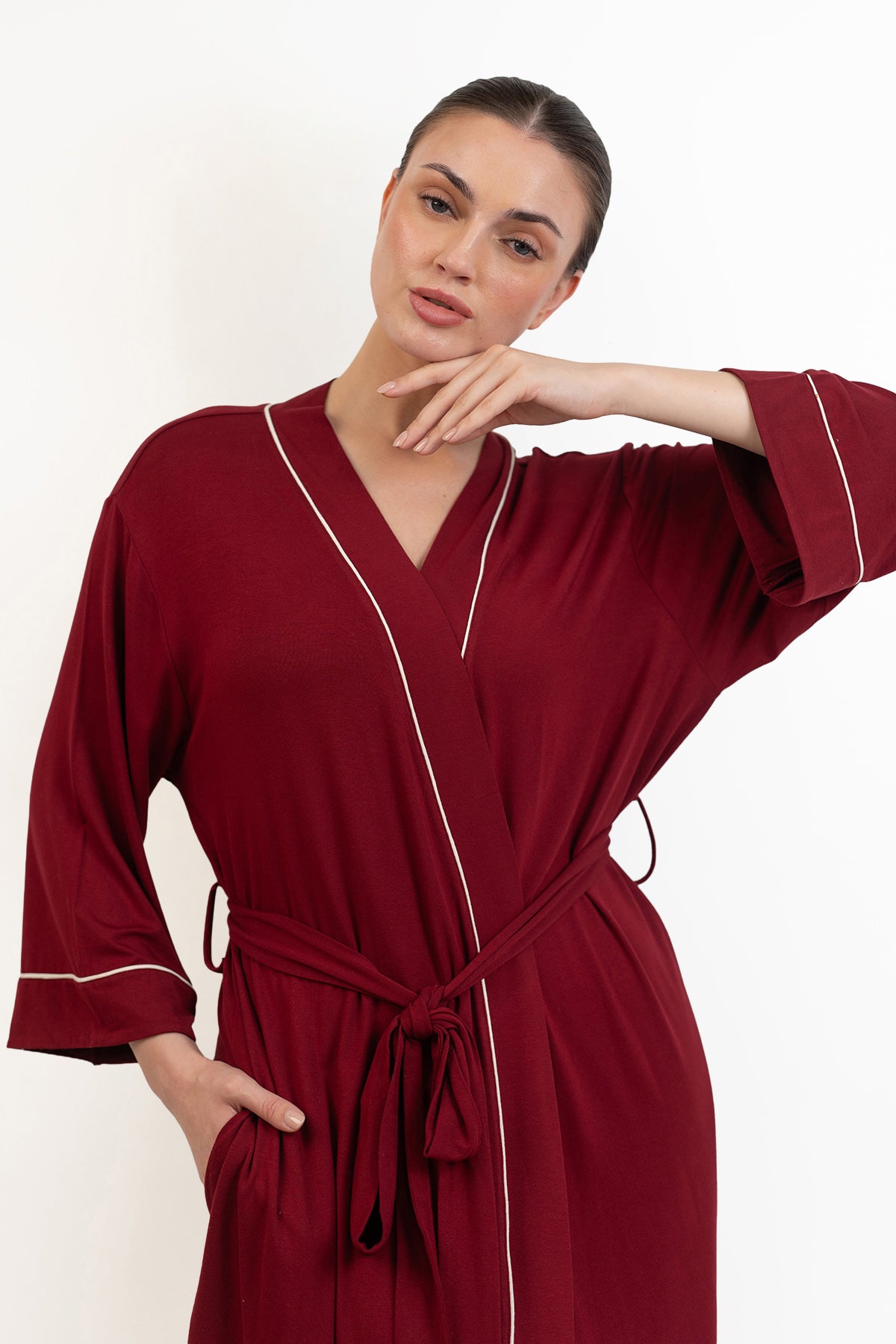 Women’s Bamboo Robe-Merlot