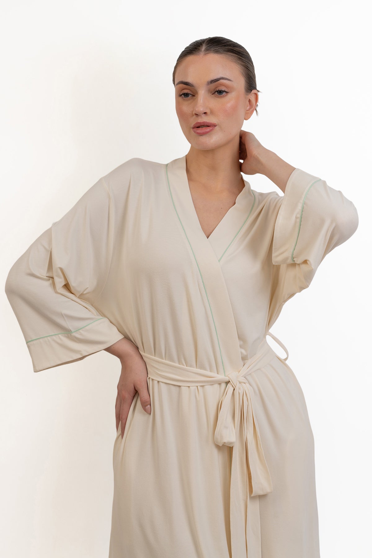 Women’s Bamboo Robe-Cream