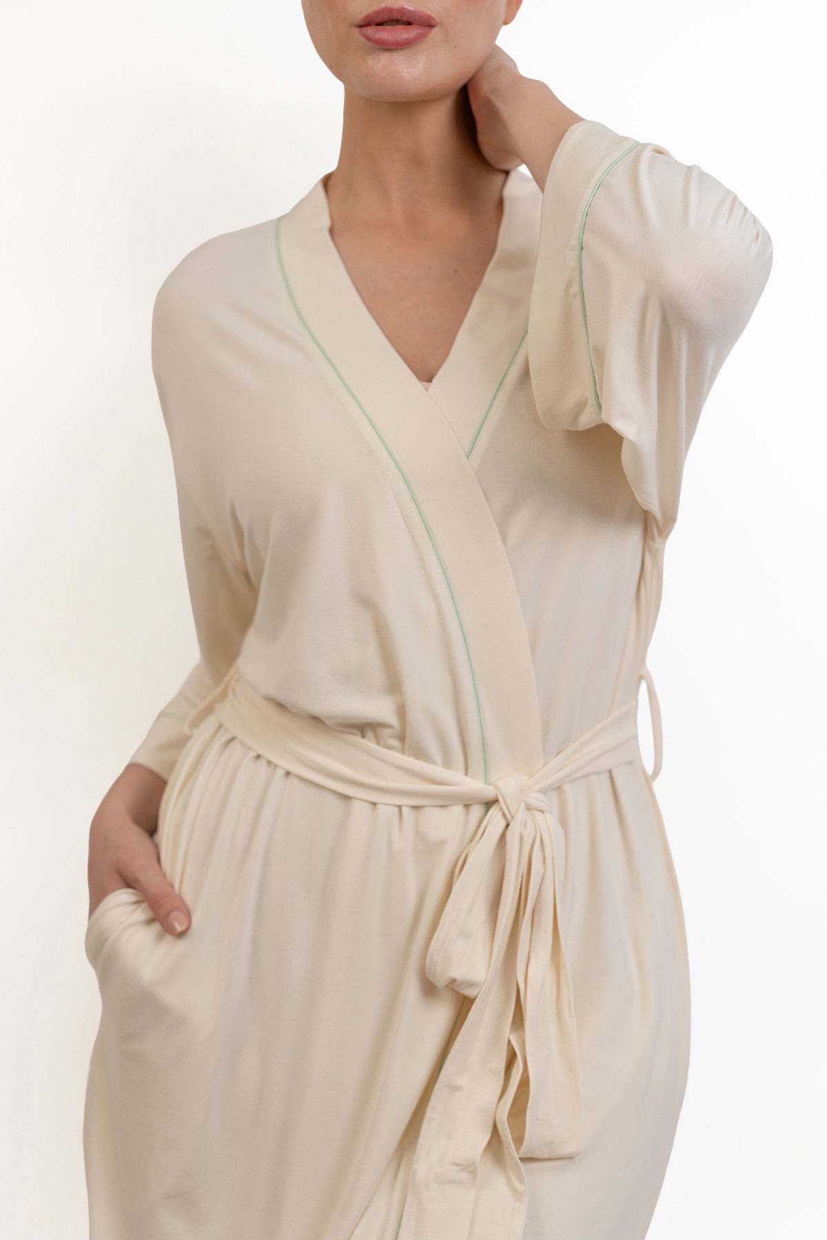 Women’s Bamboo Robe-Cream