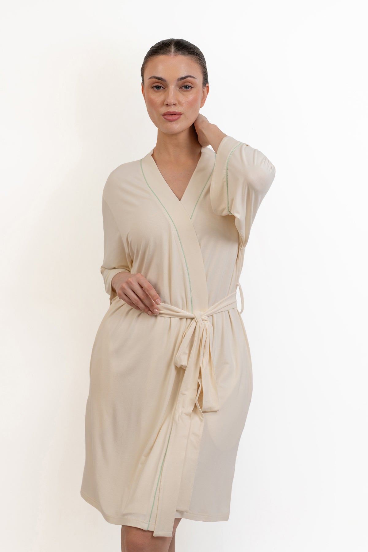 Women’s Bamboo Robe-Cream