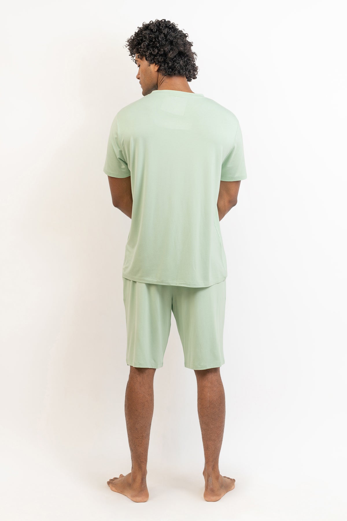 Men's short sleeves tee and shorts set-Bh Green