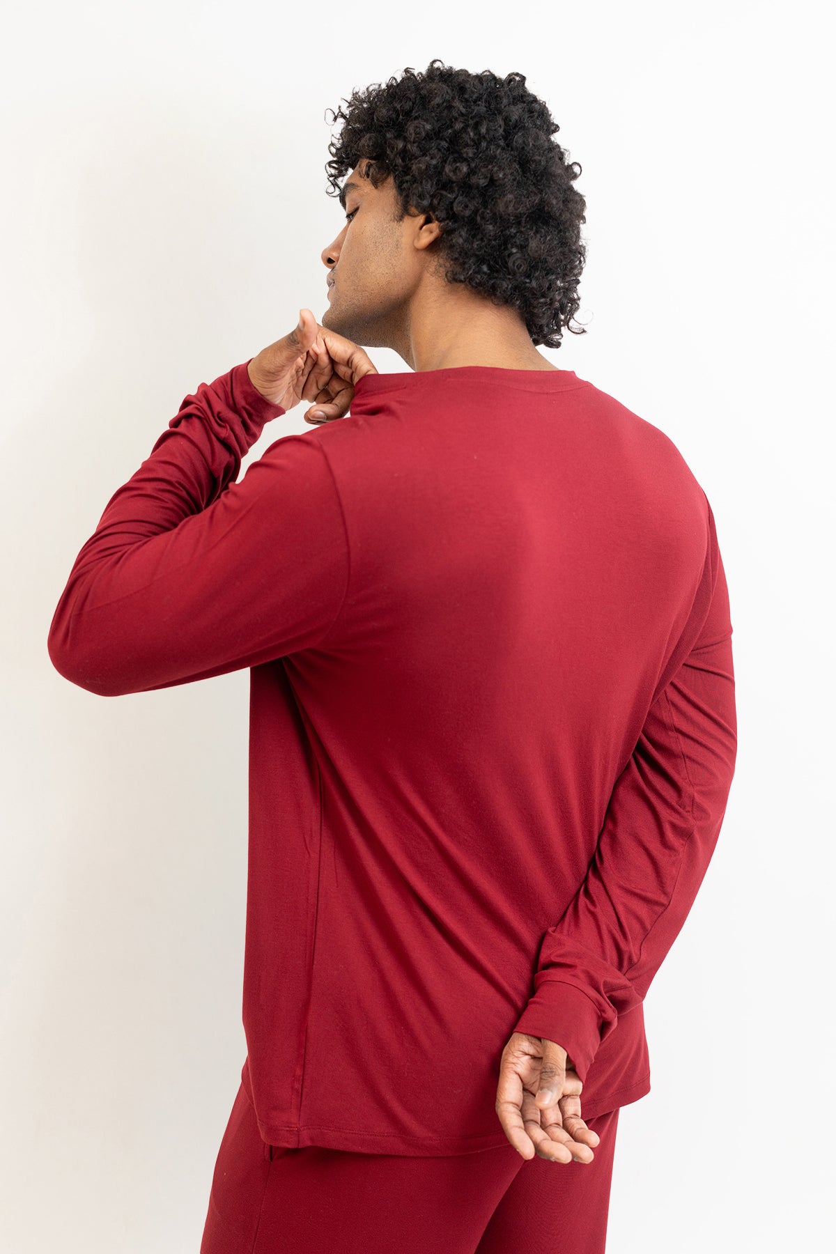 Men's Long Sleeves Pajama set-Merlot