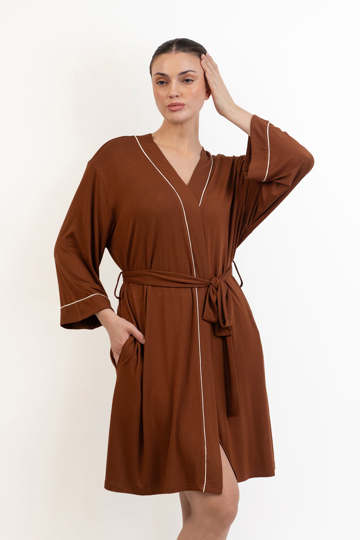 Women’s Bamboo Robe-Chocolate