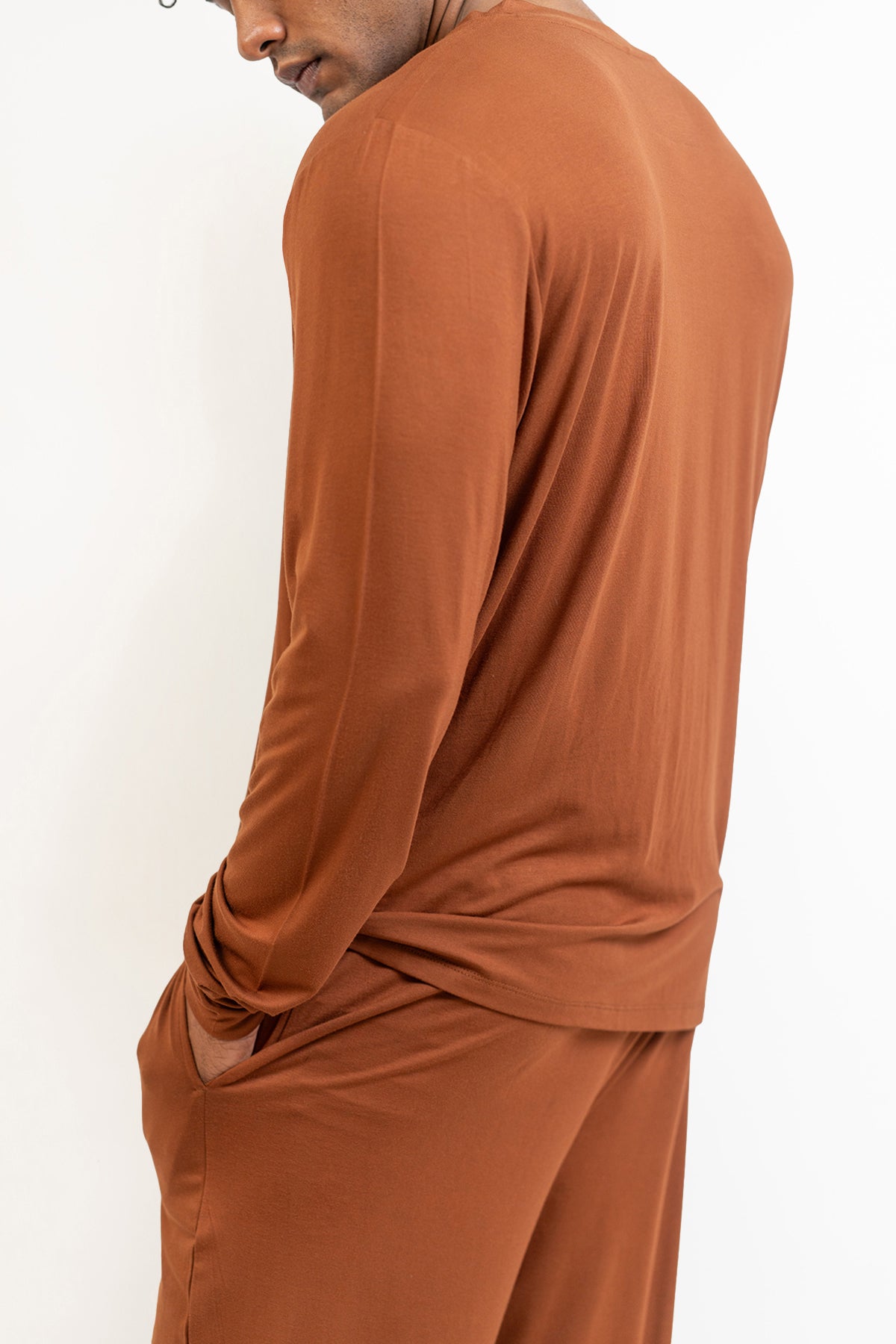 Men's Long Sleeves Pajama set-Chocolate