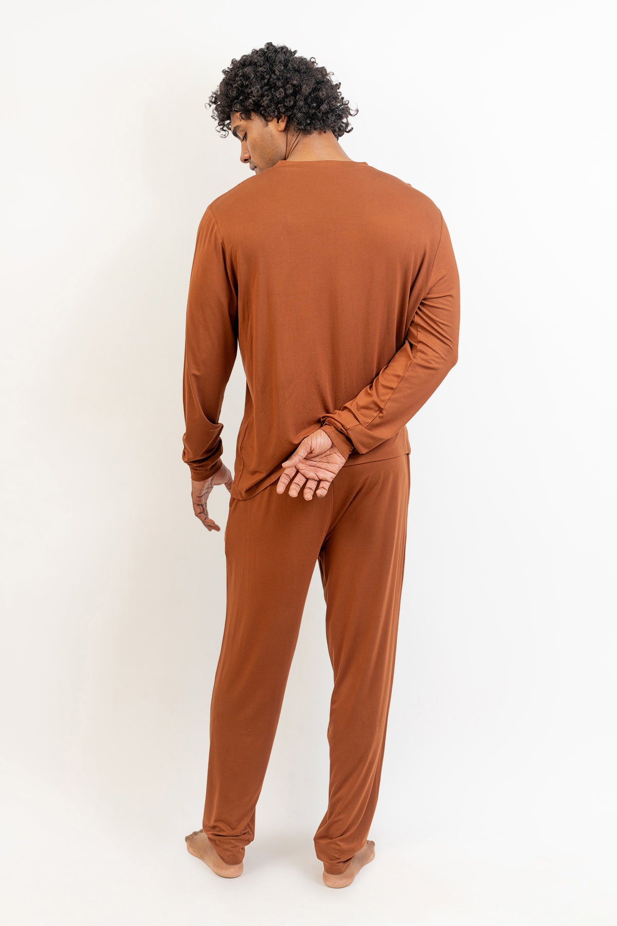 Men's Long Sleeves Pajama set-Chocolate