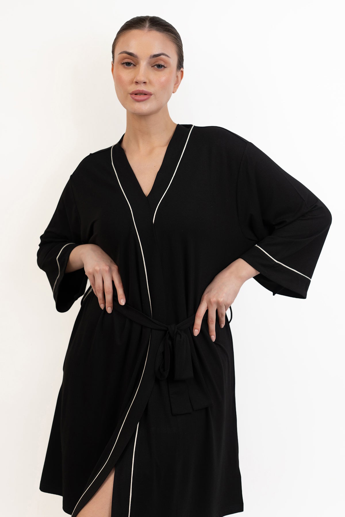 Women’s Bamboo Robe-Midnight