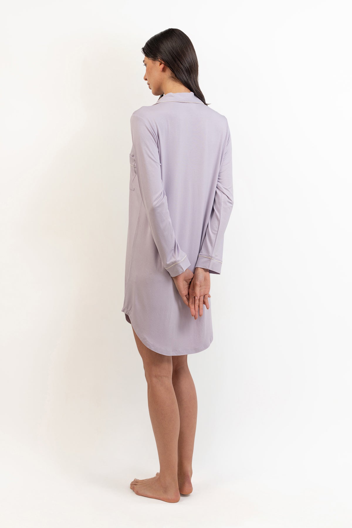Women’s Bamboo long sleeves sleepshirt-Purple