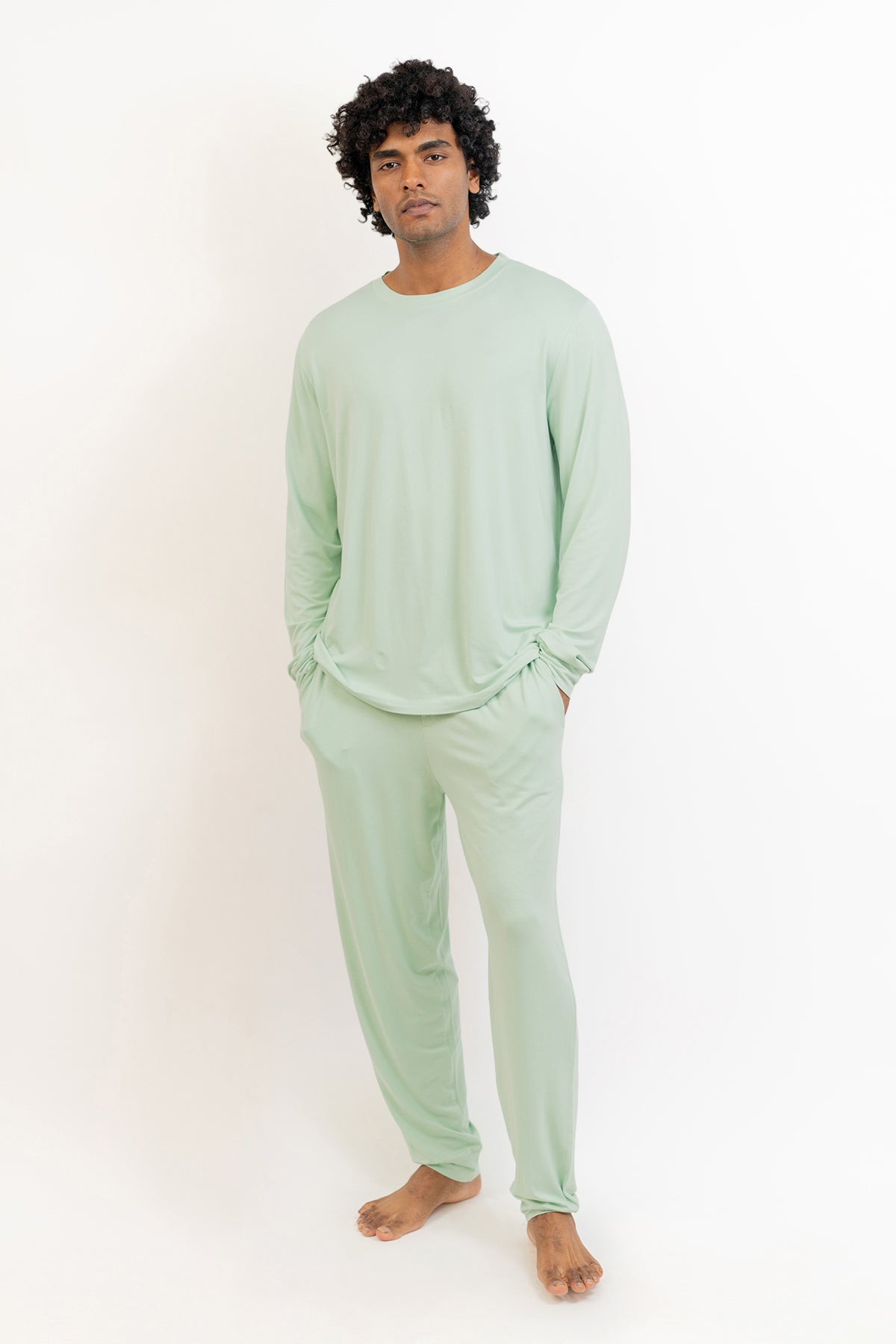 Men's Long Sleeves Pajama set-Bh Green