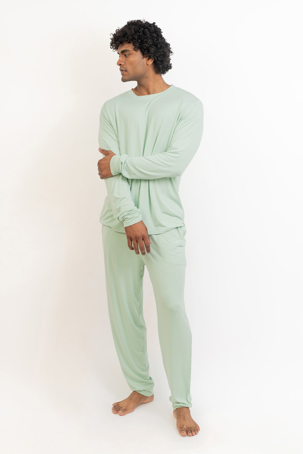 Men's Long Sleeves Pajama set-Bh Green