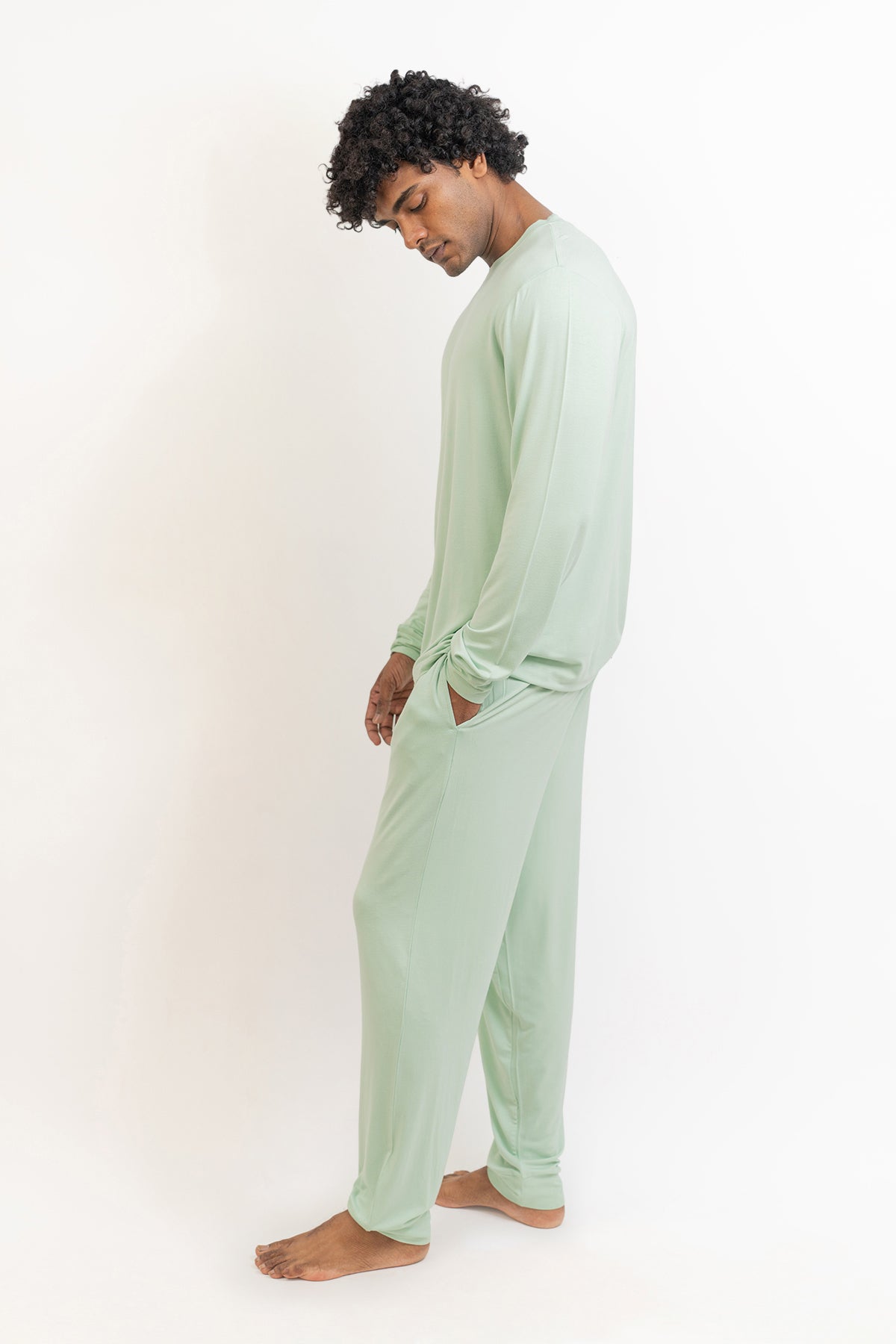Men's Long Sleeves Pajama set-Bh Green