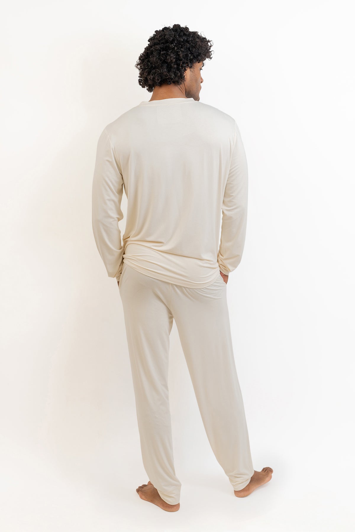 Men's Long Sleeves Pajama set-Cream