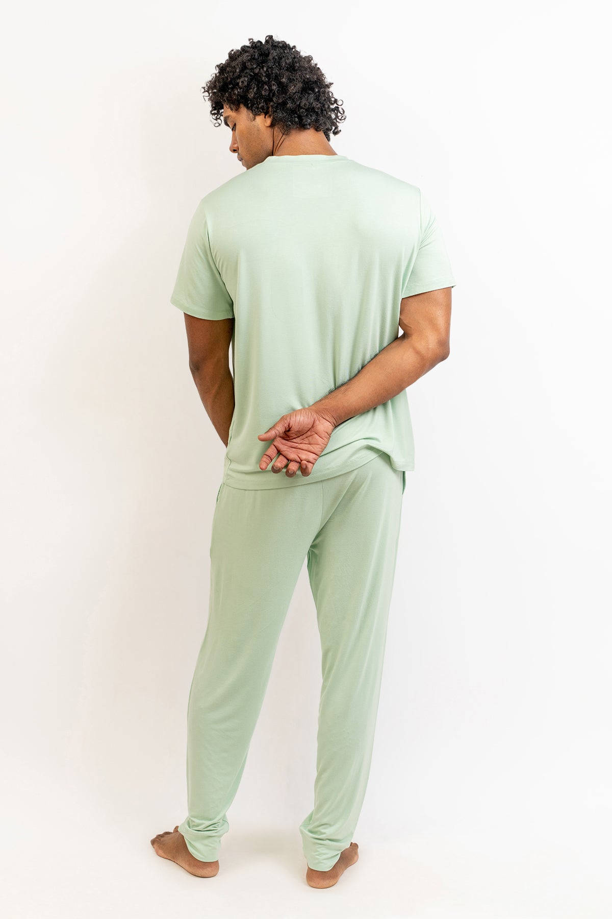 Men's Short Sleeves Pajama set-Bh Green