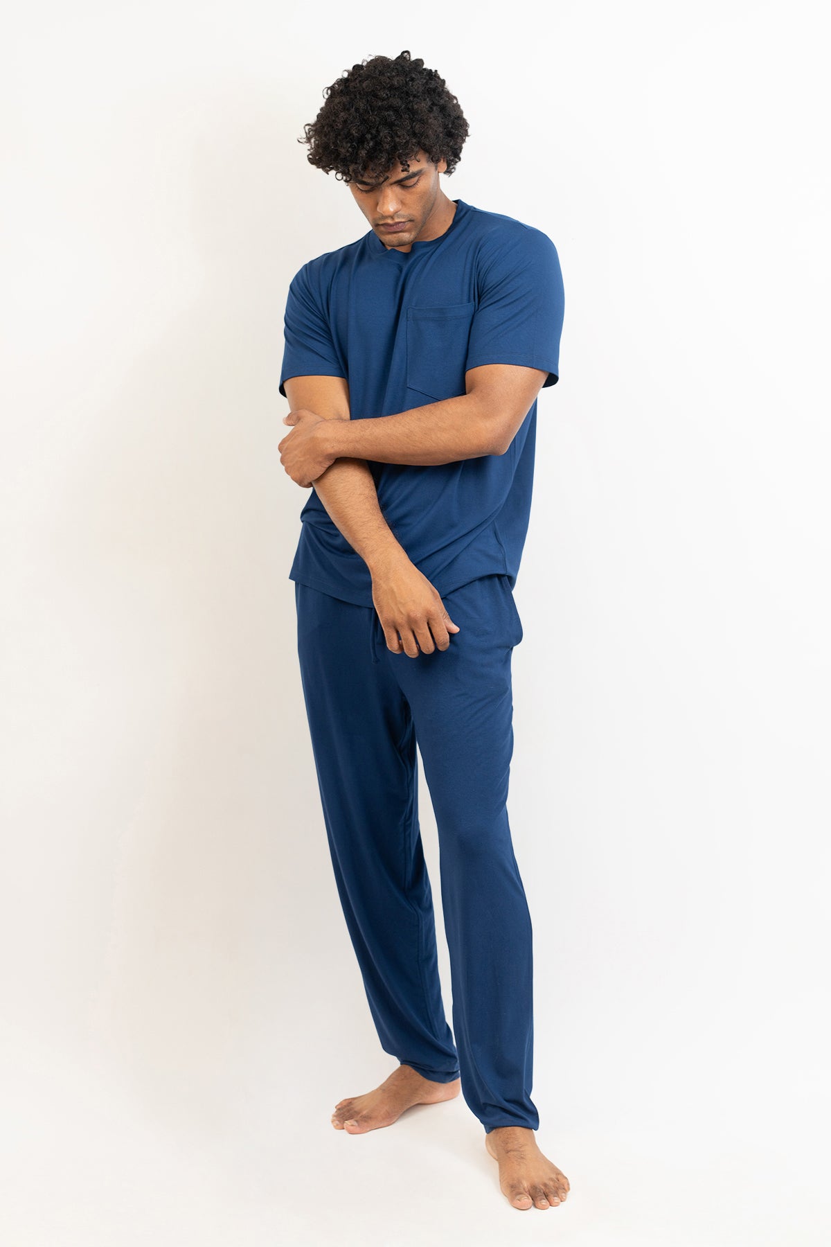 Men's Short Sleeves Pajama set-Navy