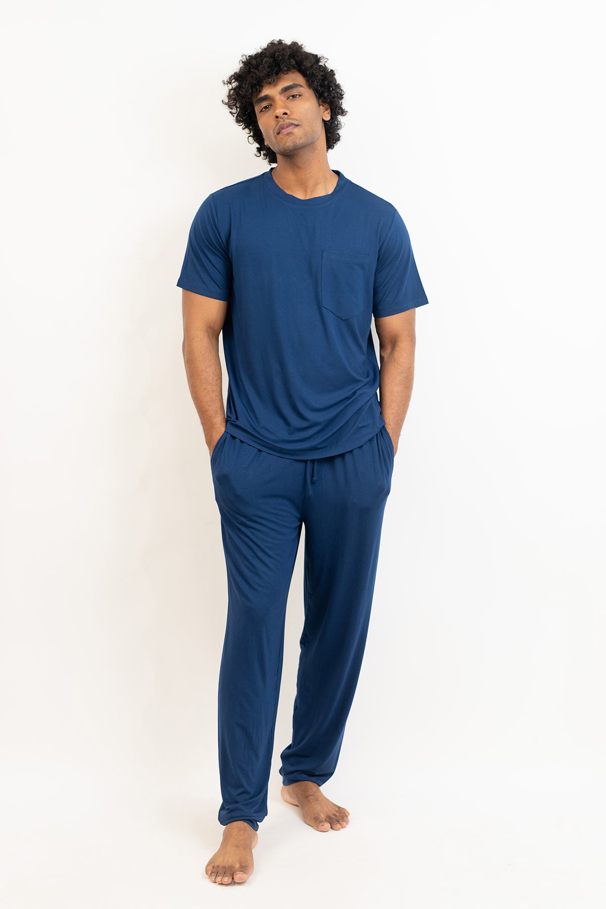 Men's Short Sleeves Pajama set-Navy