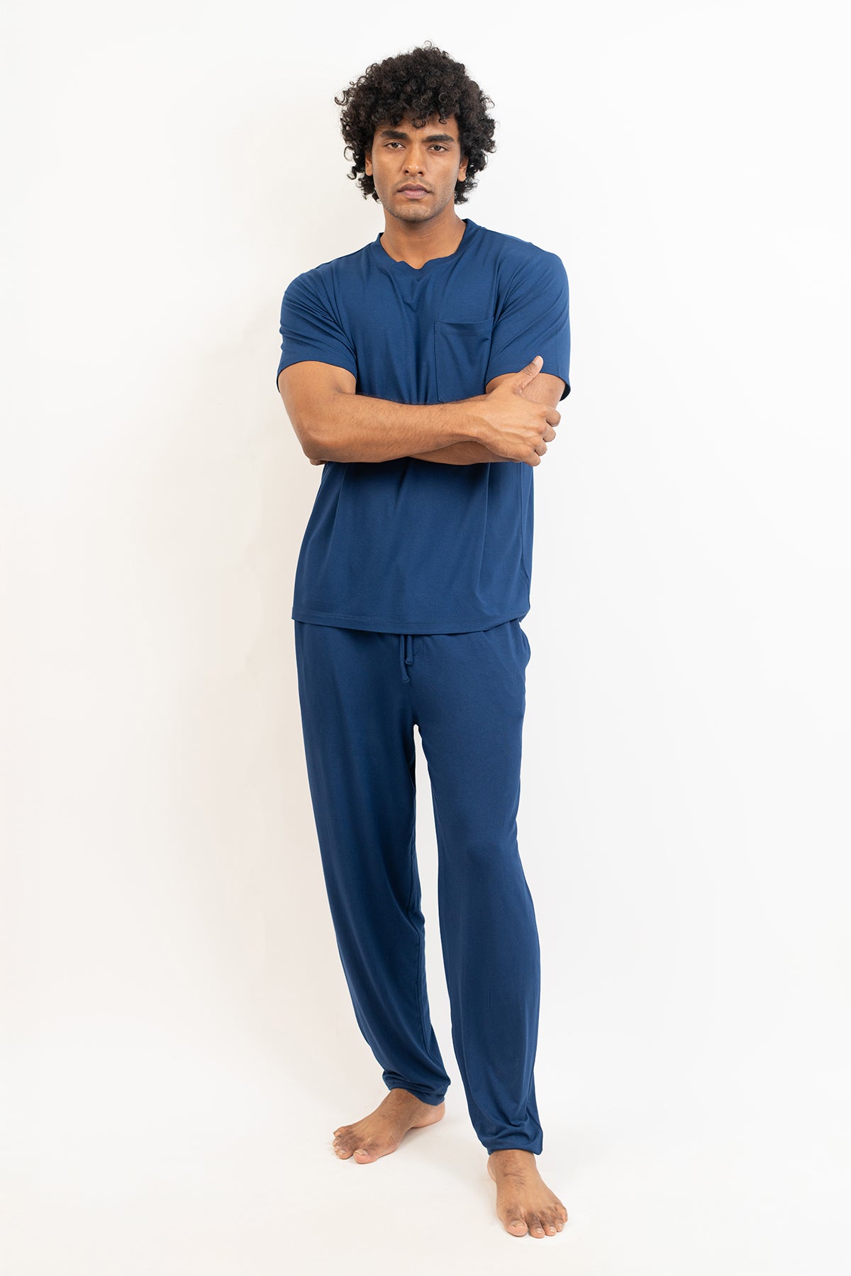 Men's Short Sleeves Pajama set-Navy