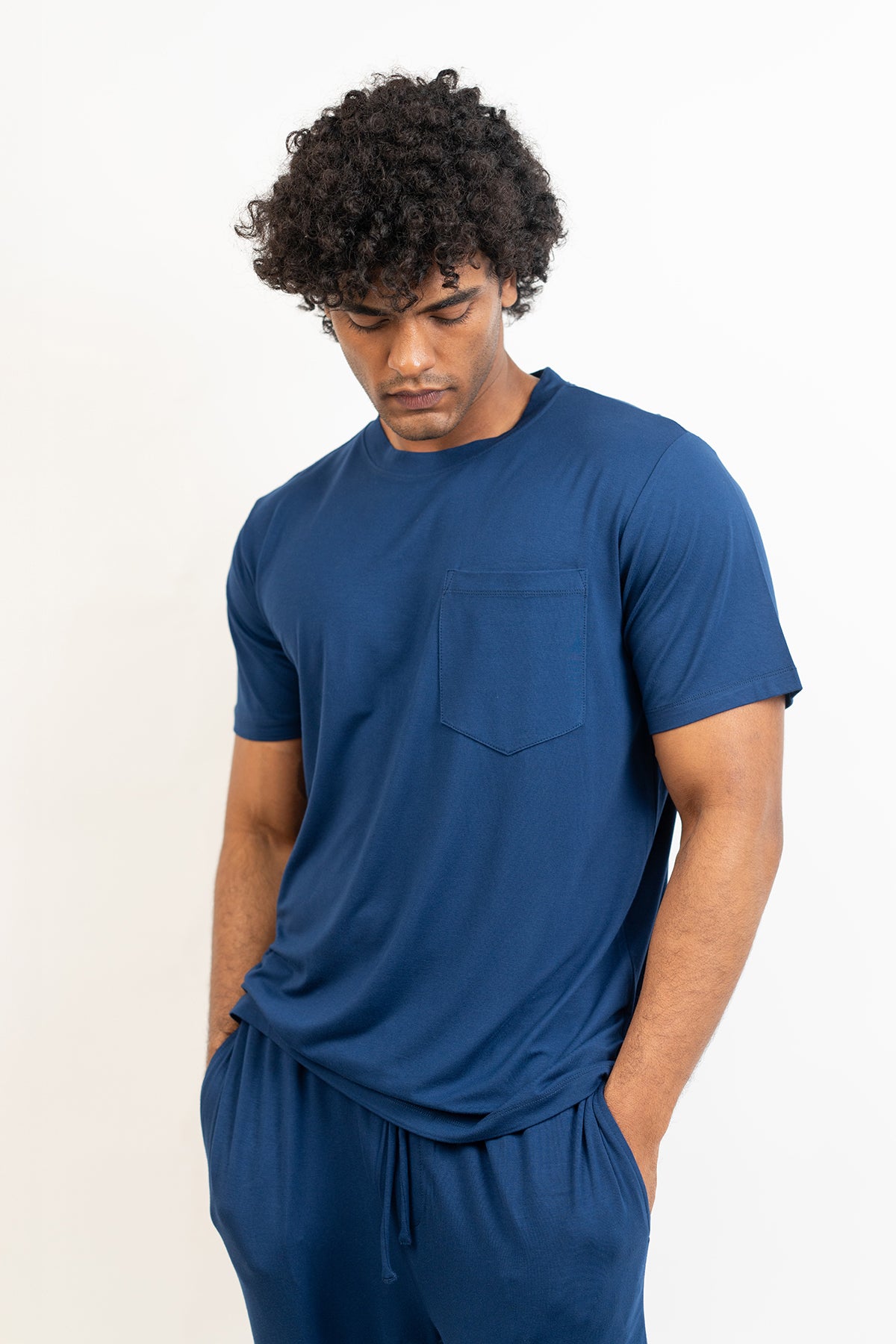 Men's Short Sleeves Pajama set-Navy