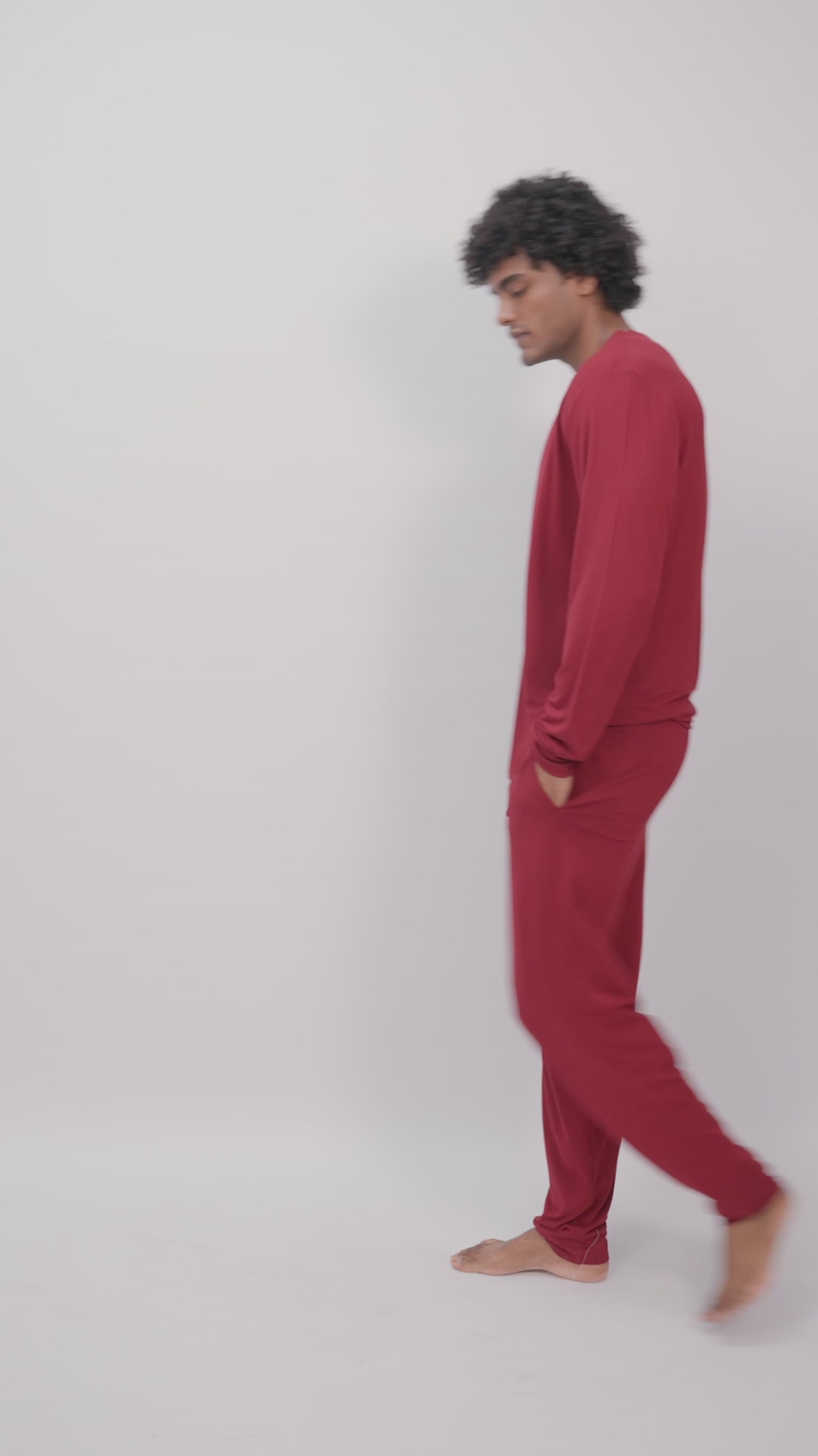 Men's Long Sleeves Pajama set-Merlot