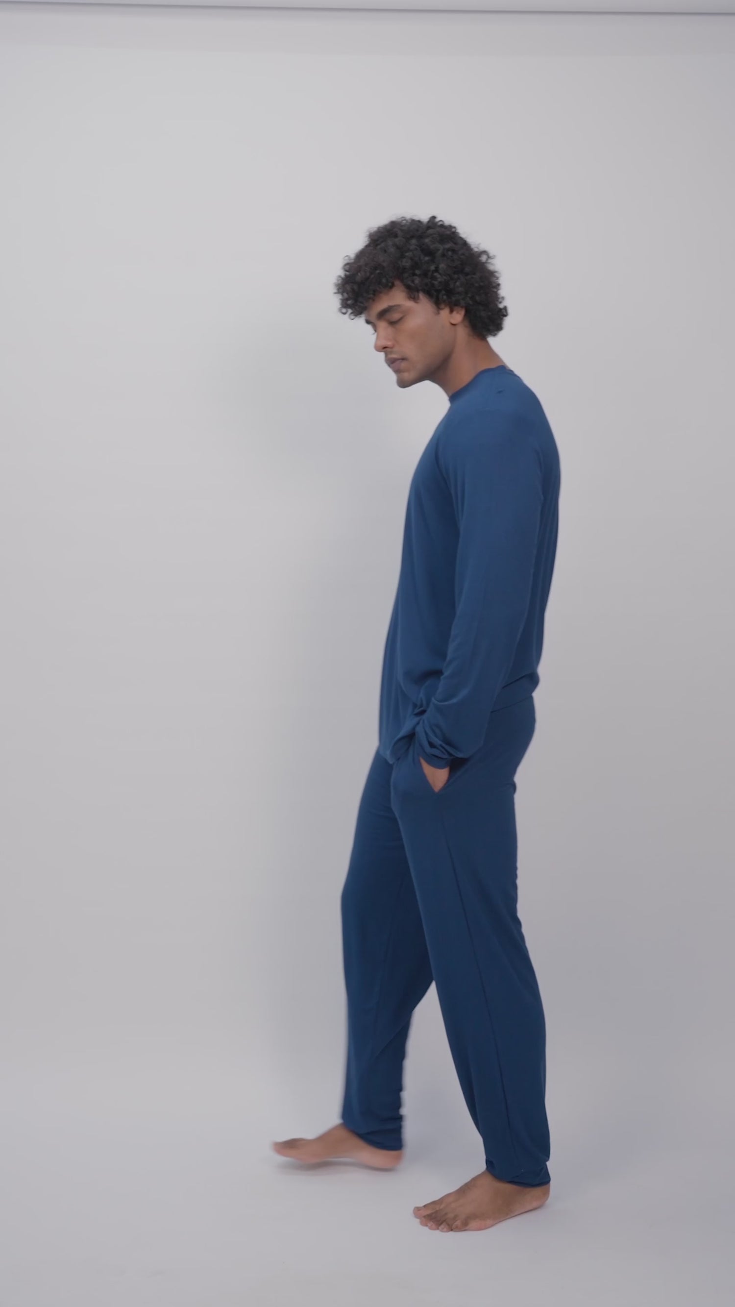 Men's Long Sleeves Pajama set-Navy